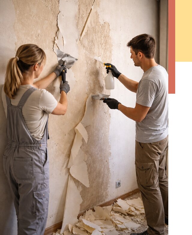 Снятие старых обоев в Железногорске от 5366 руб. под ключ недорого | ОТДЕЛОЧНИК-Жлк