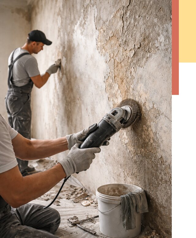 Снятие и удаление краски со стен в Железногорске от 2146 руб. — ОТДЕЛОЧНИК-Жлк