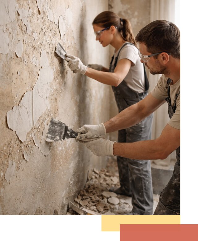 Снятие старой шпаклевки и подготовка поверхностей в Железногорске