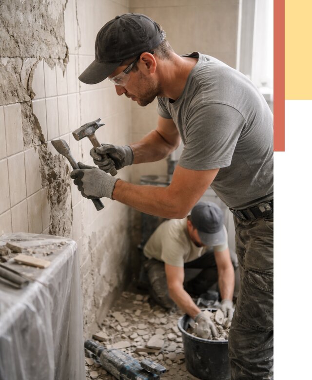 Демонтаж плитки со стен в Железногорске от 869 руб. — быстро и недорого | ОТДЕЛОЧНИК-Жлк