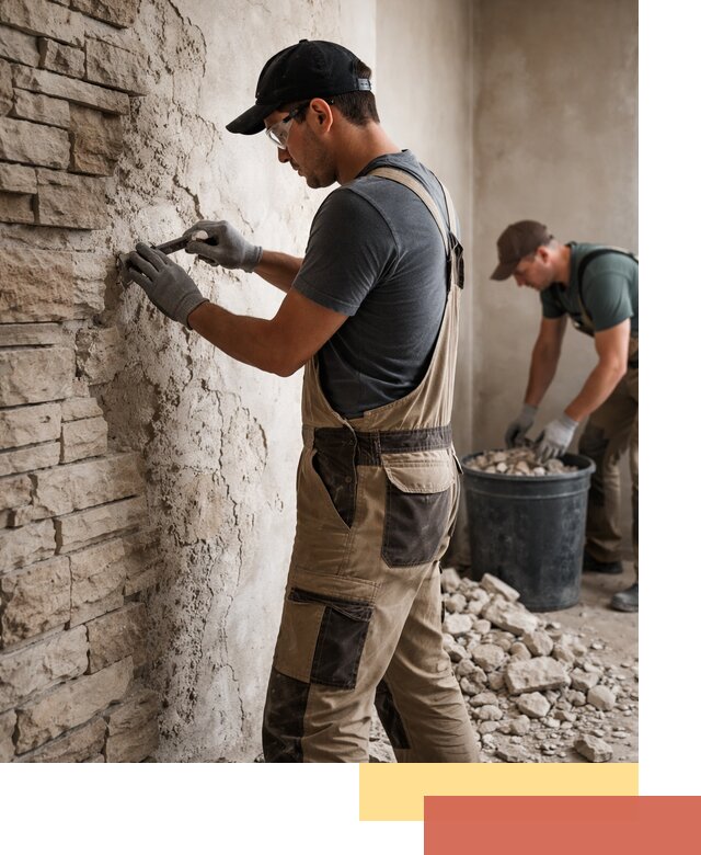 Демонтаж декоративного камня в Железногорске профессионально и безопасно