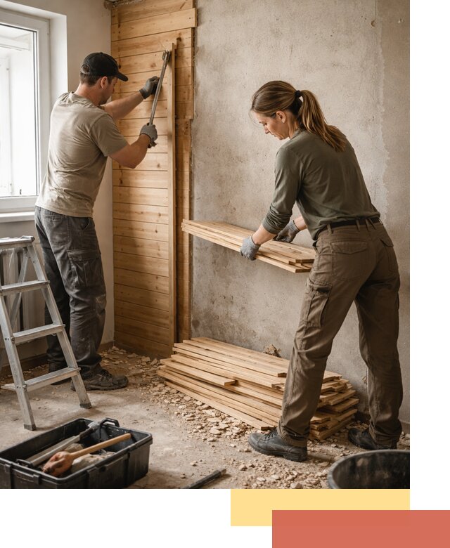 Демонтаж вагонки со стен в Железногорске — профессиональный демонтаж