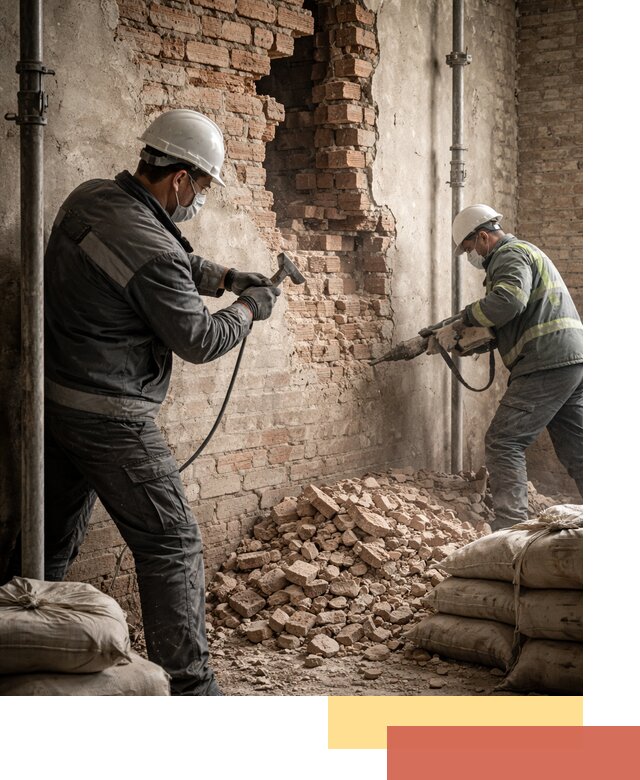 Демонтаж кирпичных стен в Железногорске быстро и безопасно