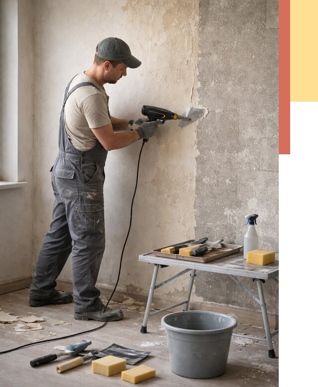 Очистка стен от клея в Железногорске от 1891 руб. — снятие и удаление клея со стен | ОТДЕЛОЧНИК-Жлк