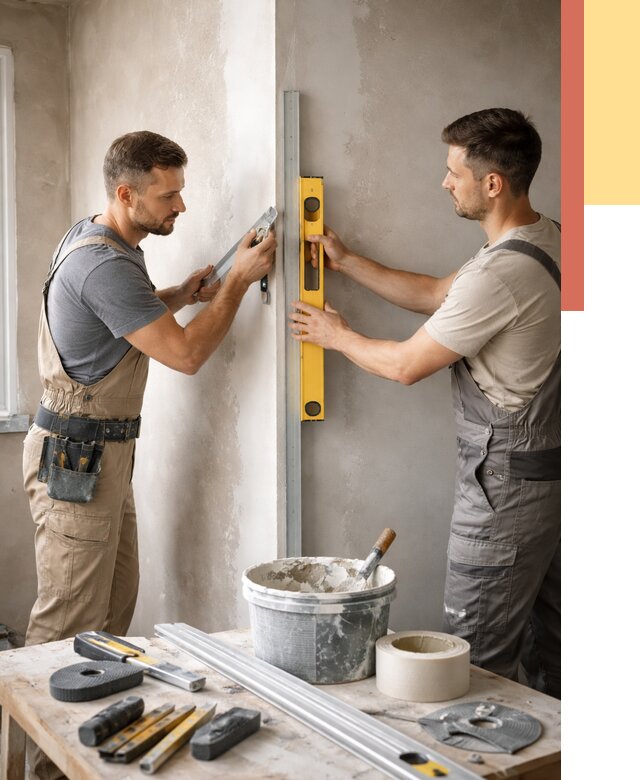 Выведение углов стен в Железногорске от 1891 руб. быстро и недорого | ОТДЕЛОЧНИК-Жлк