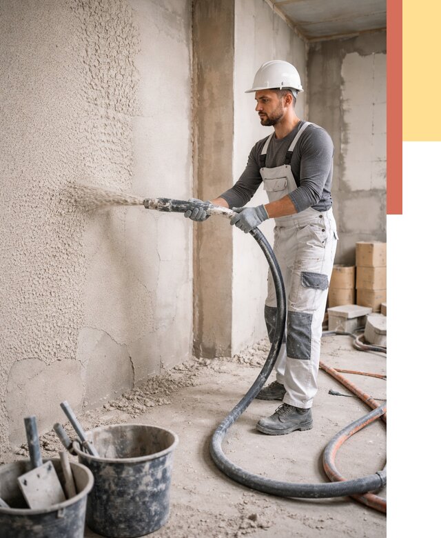 Машинная штукатурка стен в Железногорске под ключ от 6644 руб./м2 | ОТДЕЛОЧНИК-Жлк