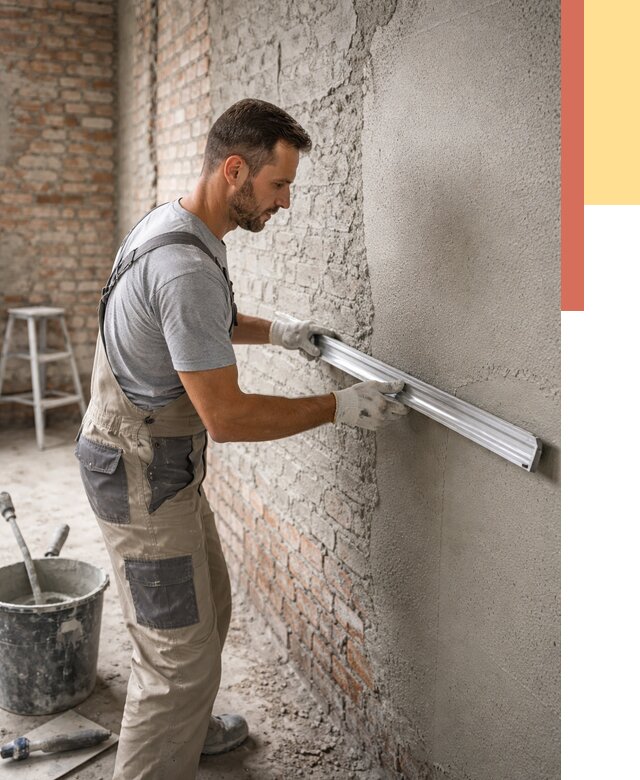 Штукатурка кирпичных стен в Железногорске от 4599 руб/м2 — быстро и недорого | ОТДЕЛОЧНИК-Жлк