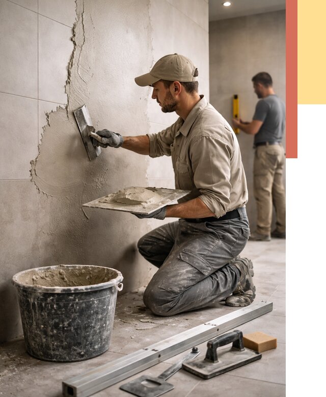 Штукатурка стен в ванной в Железногорске от 4599 руб./м² — выравнивание под ключ | ОТДЕЛОЧНИК-Жлк