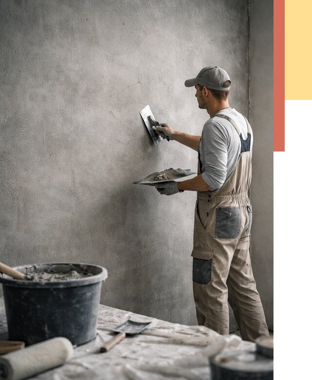 Декоративная штукатурка под бетон в Железногорске от 2555 руб./м² — нанесение под ключ | ОТДЕЛОЧНИК-Жлк