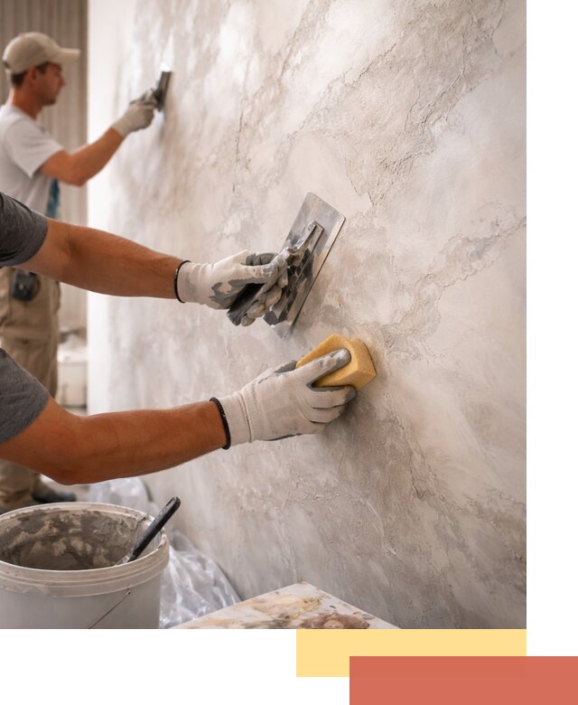 Декоративная штукатурка под мрамор в Железногорске для стен и потолков