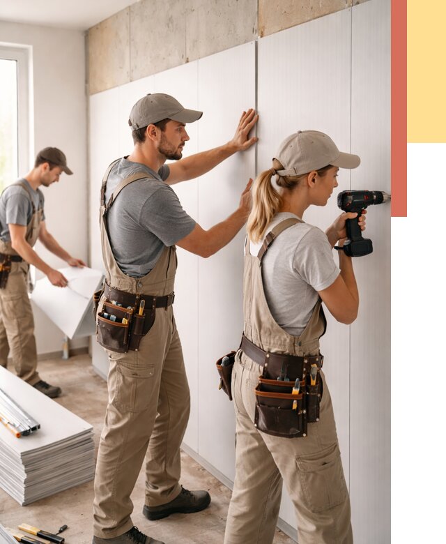 Монтаж ПВХ панелей на стены в Железногорске от 460 руб/м2 — быстро и недорого | ОТДЕЛОЧНИК-Жлк