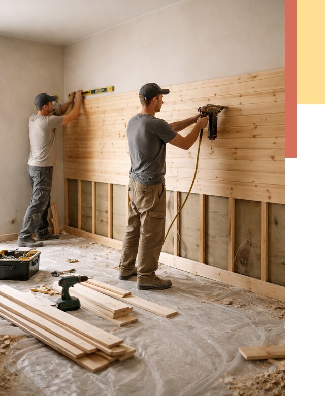 Монтаж деревянной вагонки на стены в Железногорске от 7666 руб. | Услуги монтажа вагонки | ОТДЕЛОЧНИК-Жлк