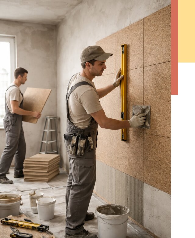 Монтаж пробковых панелей на стены в Железногорске от 3577 руб. — ОТДЕЛОЧНИК-Жлк