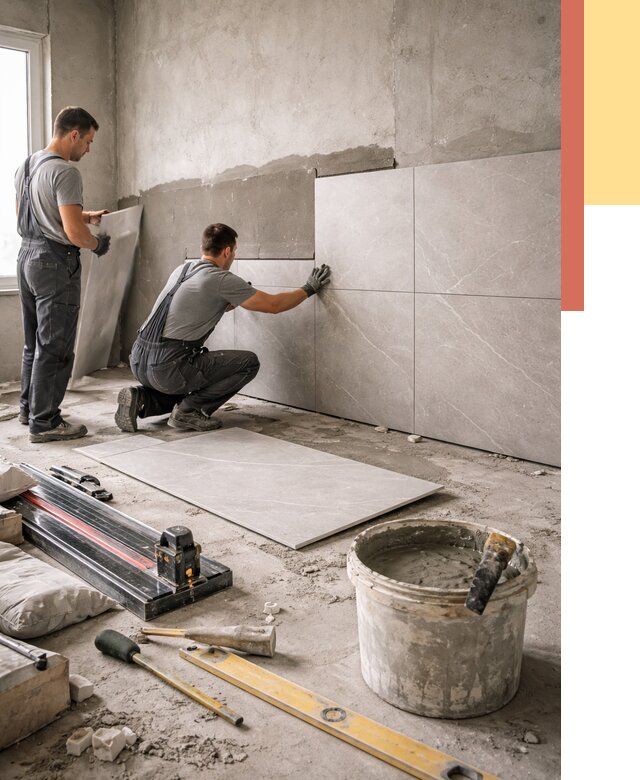 Облицовка стен керамогранитом в Железногорске от 4293 руб./м² — услуги под ключ | ОТДЕЛОЧНИК-Жлк