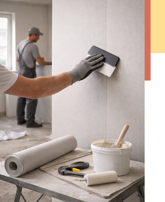 Поклейка обоев под покраску в Железногорске от 3577 руб. за м2 | ОТДЕЛОЧНИК-Жлк