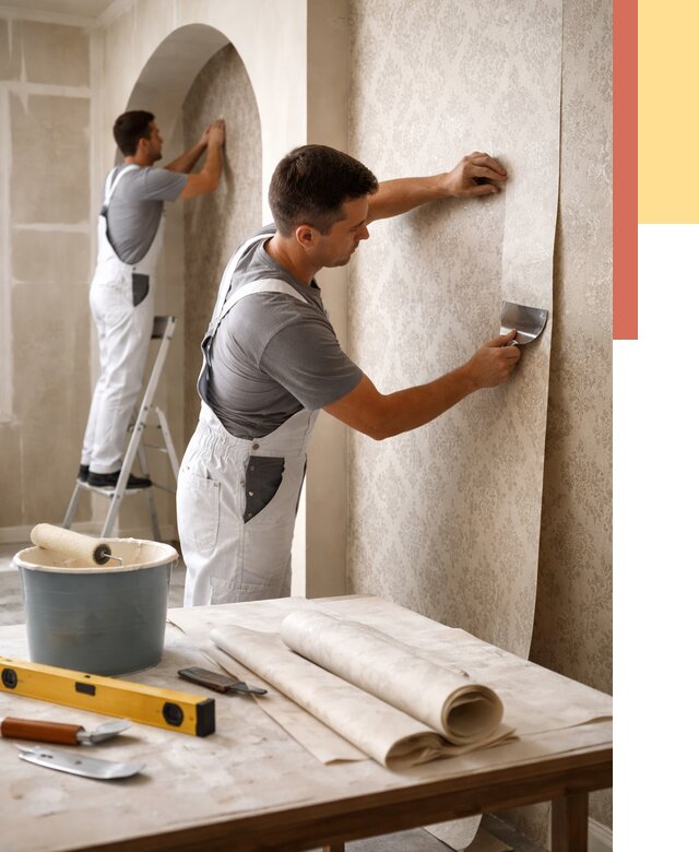 Поклейка обоев на сложные стены в Железногорске от 2862 руб. под ключ | ОТДЕЛОЧНИК-Жлк