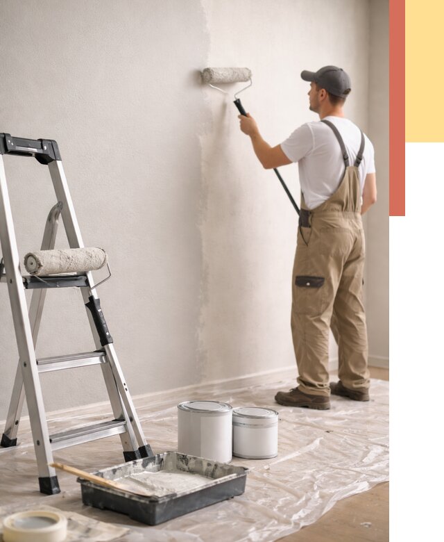 Покраска стен латексной краской в Железногорске от 4599 руб. за м2 | ОТДЕЛОЧНИК-Жлк