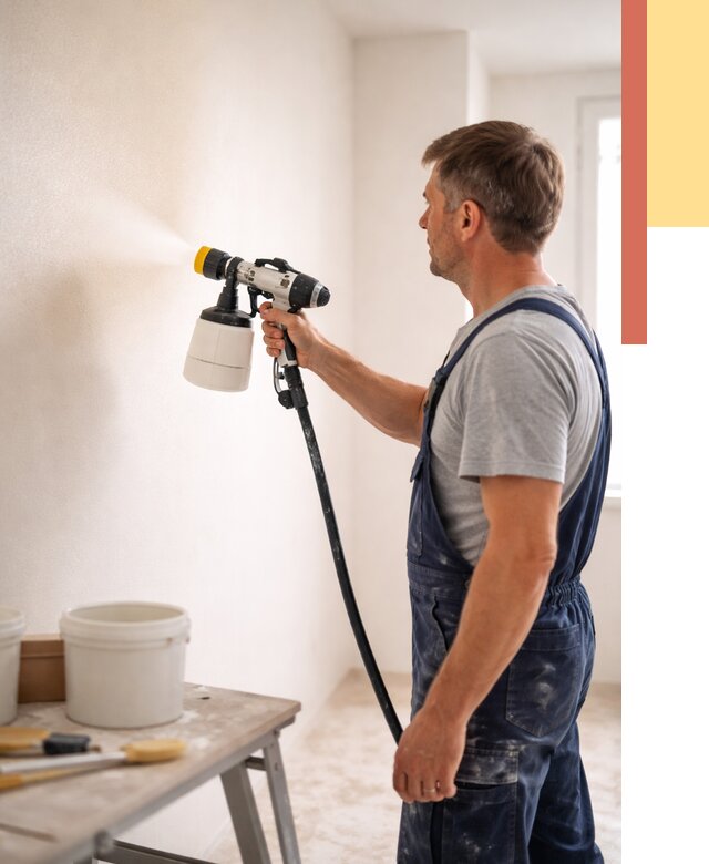 Покраска стен краскопультом в Железногорске от 7666 руб. — механизированная покраска | ОТДЕЛОЧНИК-Жлк