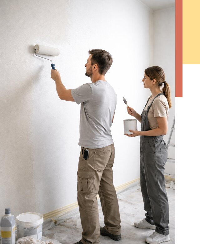 Окраска стен по стеклохолсту в Железногорске от 4599 руб/м² под ключ | ОТДЕЛОЧНИК-Жлк