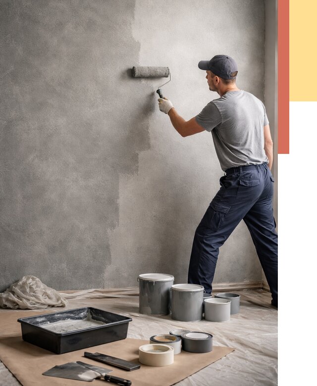 Покраска стен под бетон в Железногорске от 664 руб. за м2 — быстро и недорого | ОТДЕЛОЧНИК-Жлк