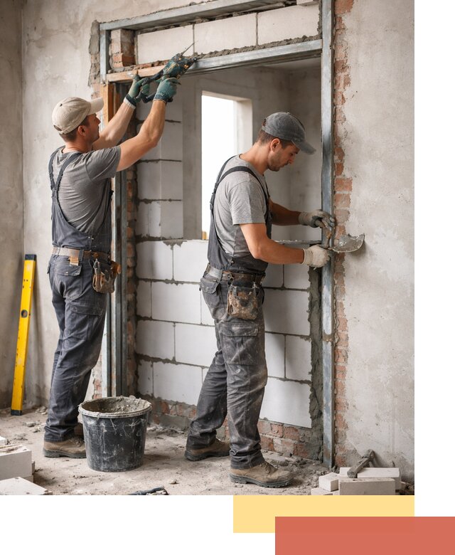 Закладка дверного проема под ключ в Железногорске: демонтаж, монтаж, отделка