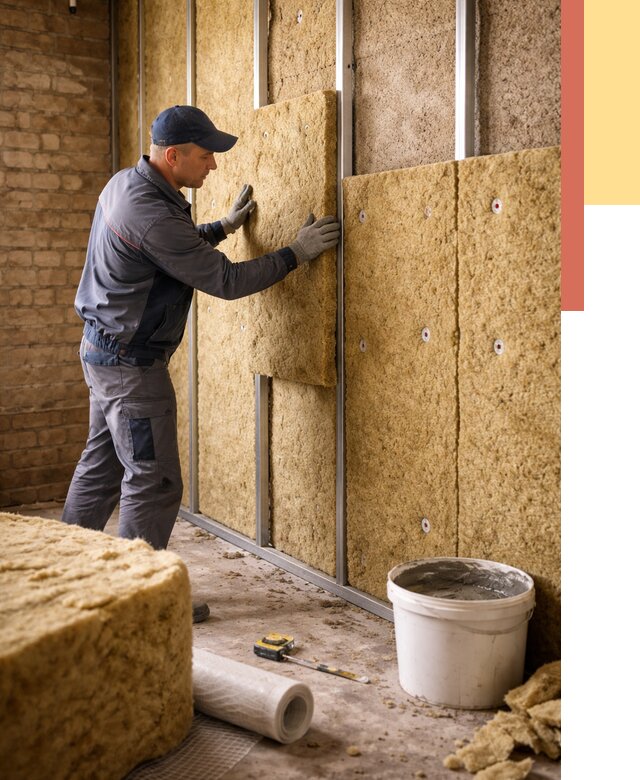 Утепление стен минватой в Железногорске от 1380 руб./м2 — недорого и быстро | ОТДЕЛОЧНИК-Жлк