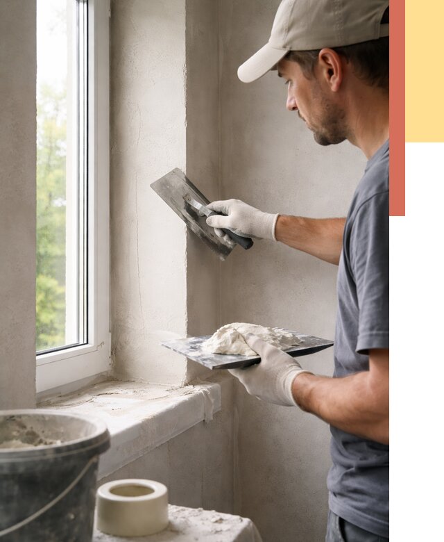 Штукатурка откосов в Железногорске от 4599 руб/м² — услуги и выравнивание под ключ | ОТДЕЛОЧНИК-Жлк