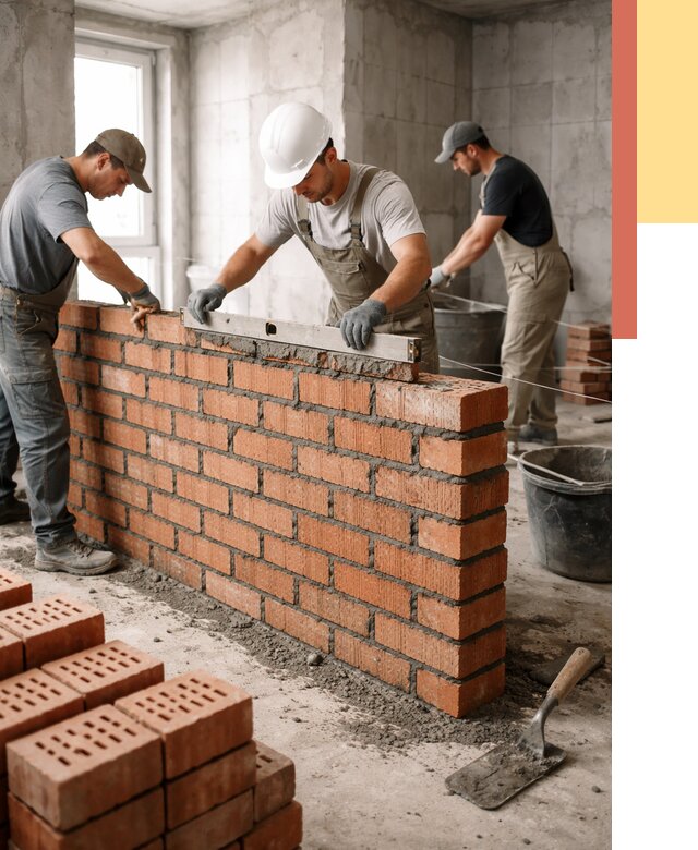 Кладка перегородок из кирпича в Железногорске от 3577 руб. за м² | ОТДЕЛОЧНИК-Жлк