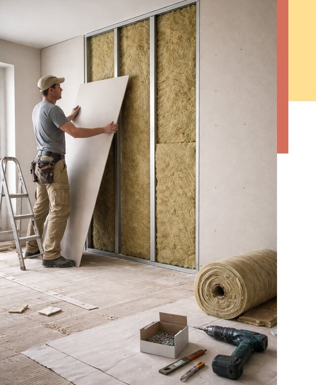 Перегородка из гипсокартона с шумоизоляцией в Железногорске от 3189 руб. | ОТДЕЛОЧНИК-Жлк