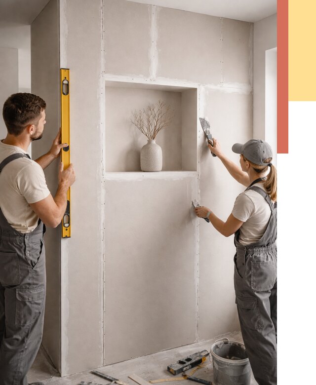 Перегородка из гипсокартона с нишей в Железногорске от 3322 руб. под ключ | ОТДЕЛОЧНИК-Жлк