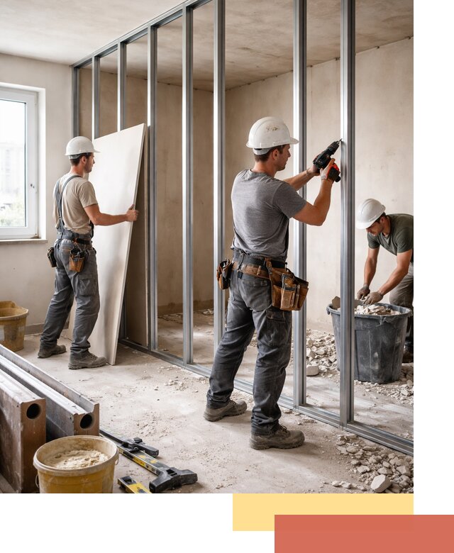 Перенос гипсокартонной перегородки в Железногорске профессионально и быстро