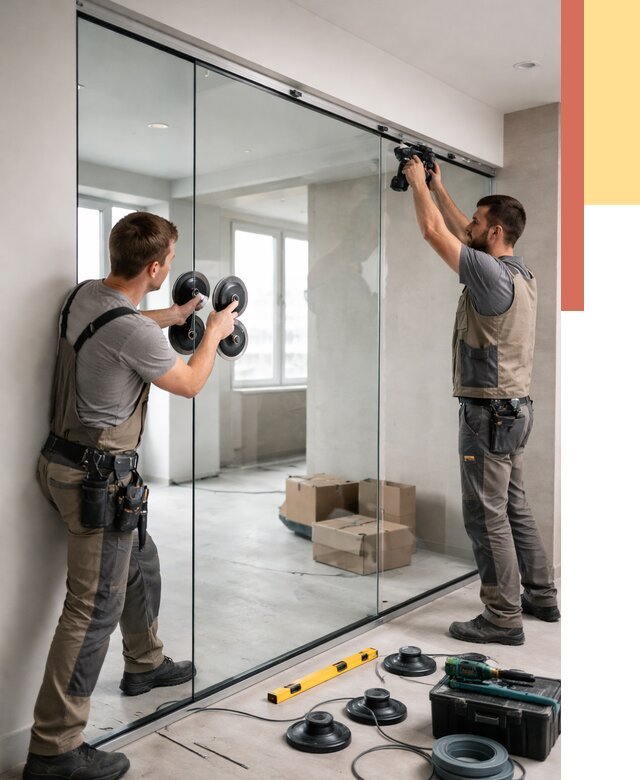 Монтаж стеклянных перегородок в Железногорске от 6644 руб. | ОТДЕЛОЧНИК-Жлк