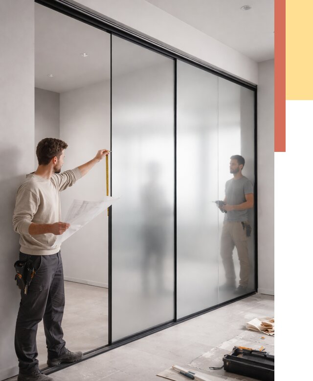 Матовые стеклянные перегородки в Железногорске от 8688 руб. — монтаж и установка | ОТДЕЛОЧНИК-Жлк