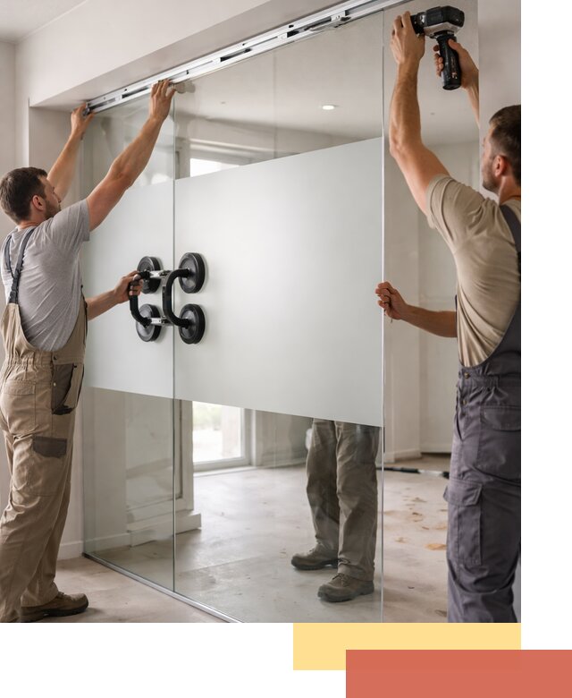 Матовые стеклянные перегородки под ключ в Железногорске