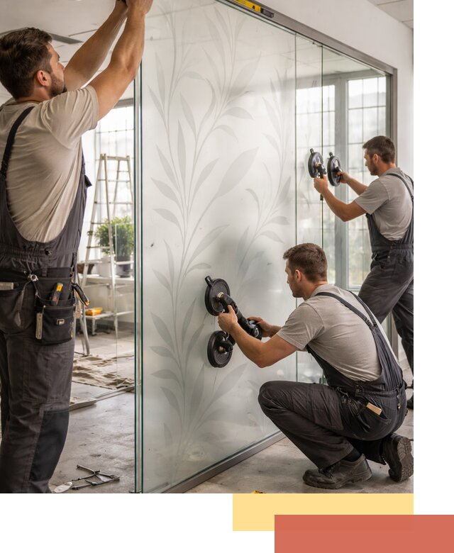 Стеклянные перегородки с рисунком на заказ в Железногорске