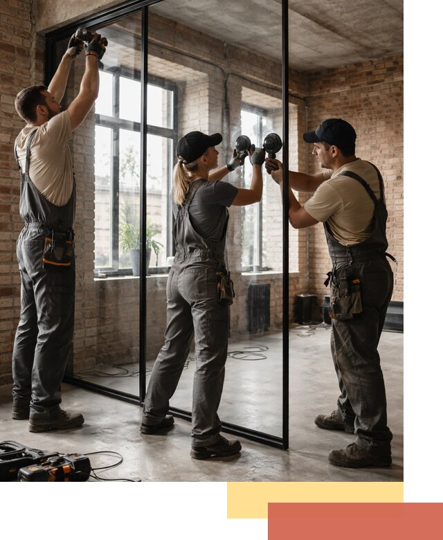 Стеклянные перегородки лофт — изготовление и монтаж в Железногорске