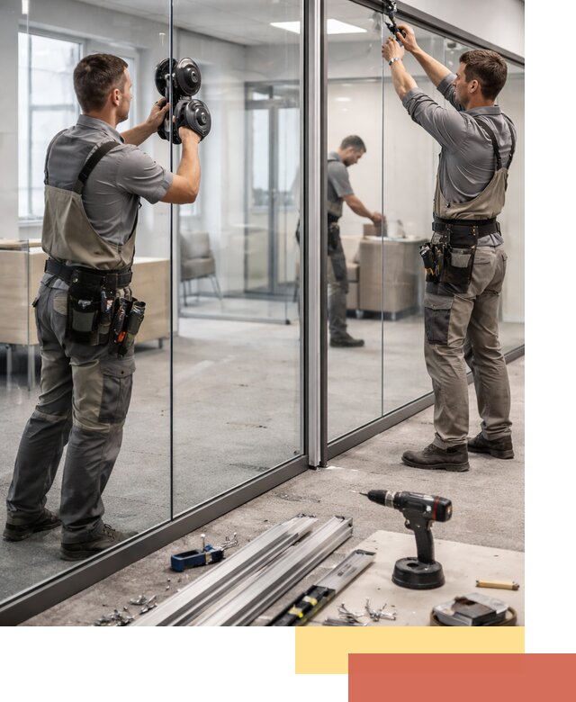 Стеклянные офисные перегородки под ключ в Железногорске