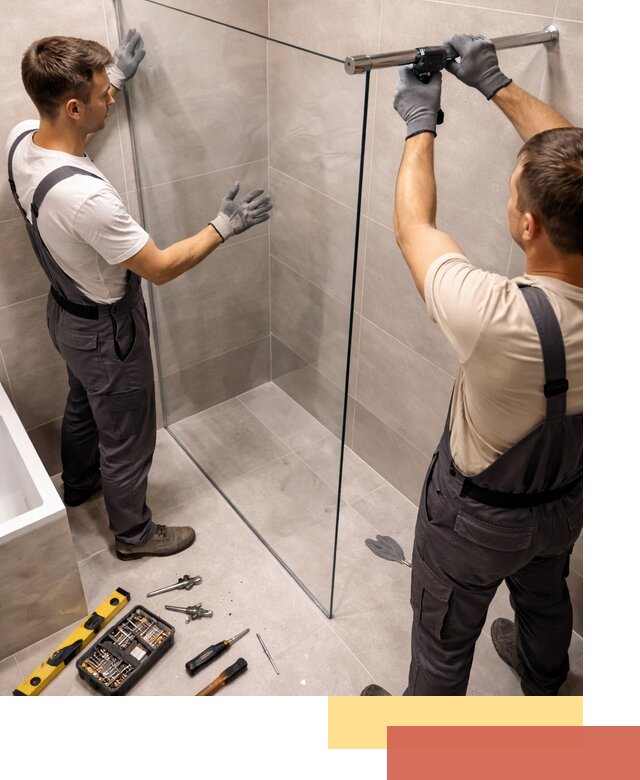 Стеклянные перегородки для душа в Железногорске — изготовление и монтаж