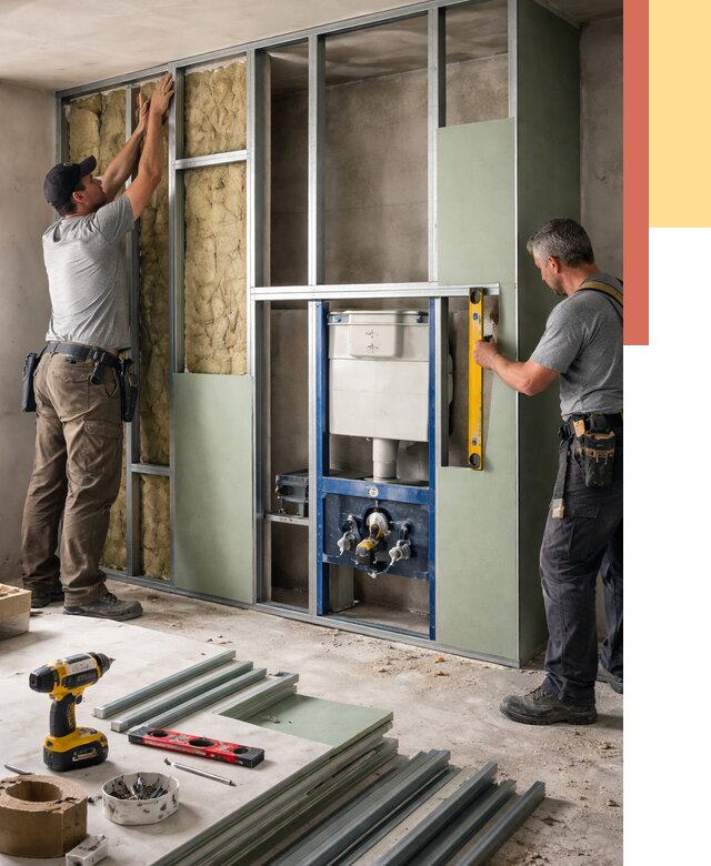 Установка сантехнических перегородок в Железногорске от 8688 руб. | ОТДЕЛОЧНИК-Жлк