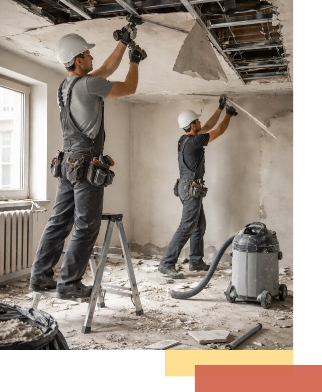 Демонтаж гипсокартонного потолка в Железногорске быстро и аккуратно