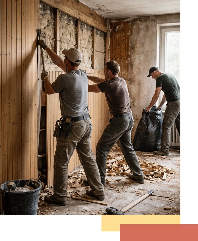 Демонтаж вагонки и вывоз материалов в Железногорске