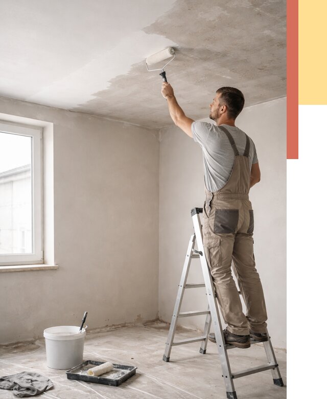 Грунтовка потолка в Железногорске от 2555 руб. — быстро и недорого | ОТДЕЛОЧНИК-Жлк