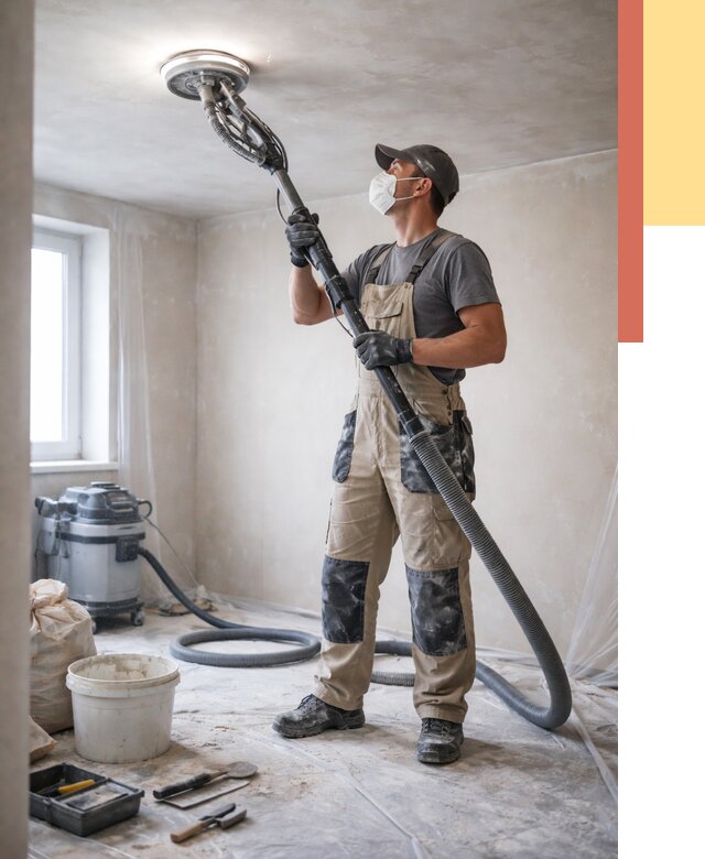 Шлифовка потолка в Железногорске от 3577 руб. — услуги шлифования потолка | ОТДЕЛОЧНИК-Жлк