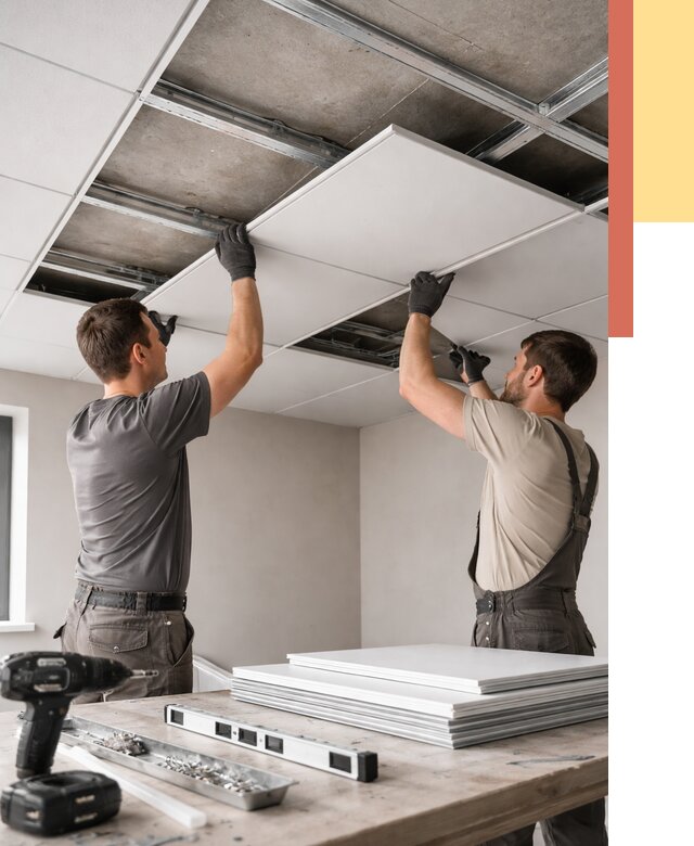 Монтаж кассетного потолка в Железногорске от 4599 руб/м2 — установка и сборка | ОТДЕЛОЧНИК-Жлк