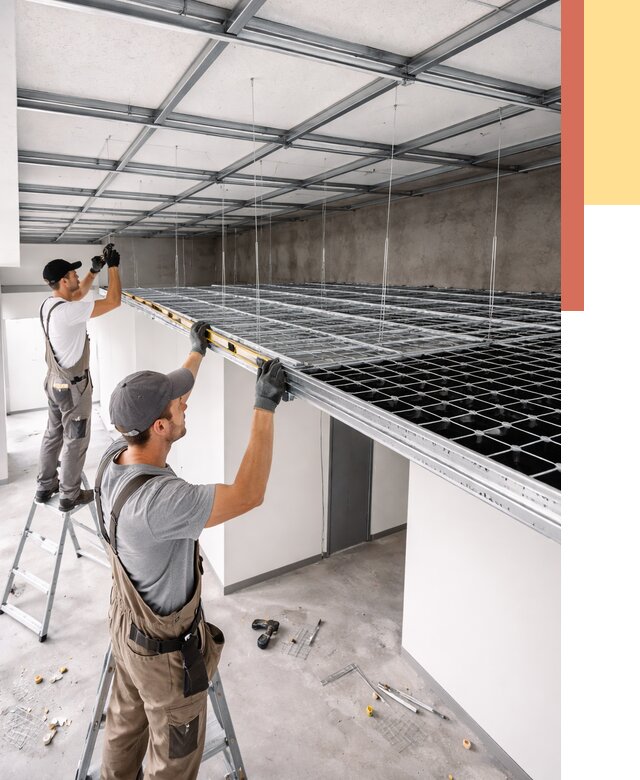 Монтаж потолка грильято в Железногорске от 460 руб./м² — быстрая сборка под ключ | ОТДЕЛОЧНИК-Жлк