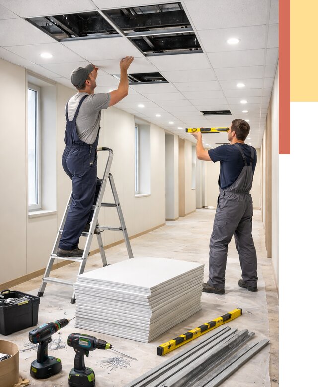 Ремонт потолка Армстронг в Железногорске от 4599 руб. — быстро и недорого | ОТДЕЛОЧНИК-Жлк