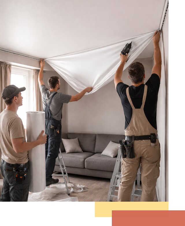 Монтаж сатинового натяжного потолка в Железногорске качественно и быстро