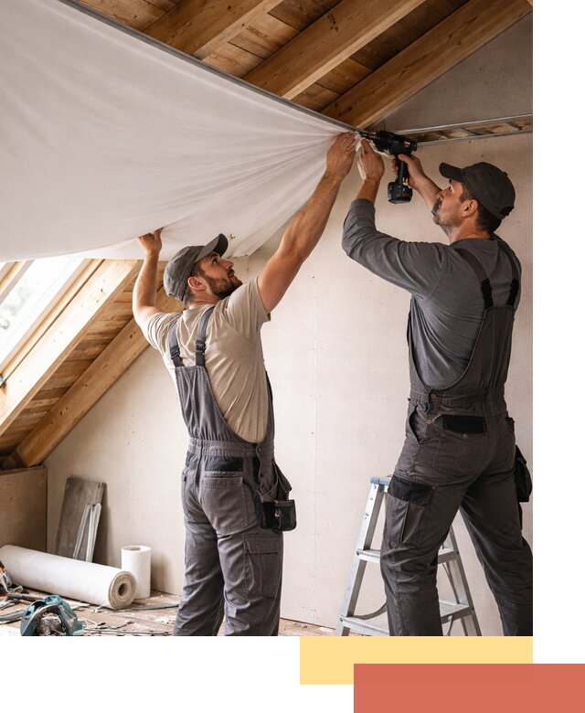 Монтаж натяжного потолка в мансарде в Железногорске