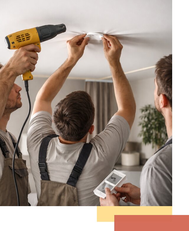 Ремонт прокола полотна натяжного потолка в Железногорске