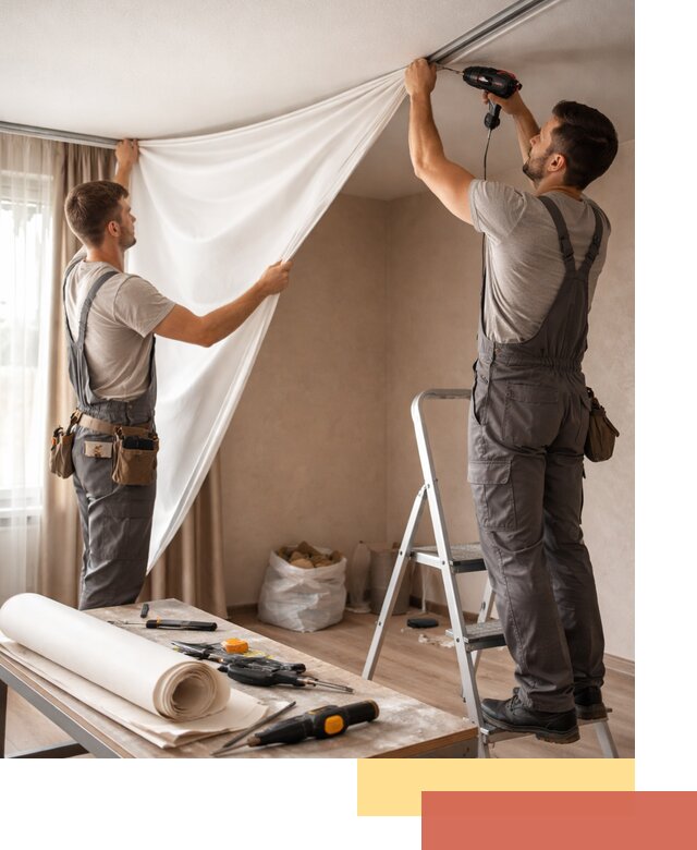 Замена полотна натяжного потолка в Железногорске быстро и качественно